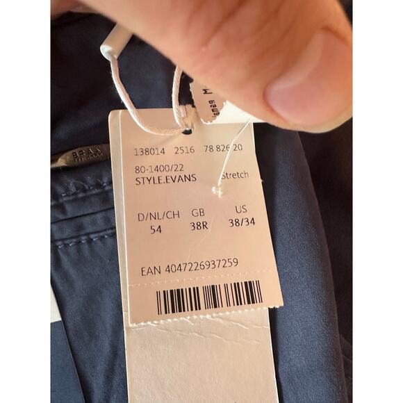 NWT BRAX Men’s Evans Regular Fit Kapok & Pima Luxury Chino Pants Size 38 Navy - Picture 9 of 10